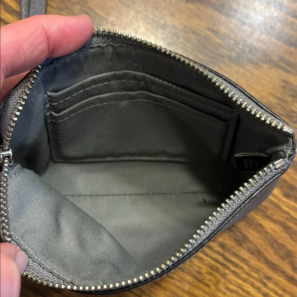 Coach Corner Zip Wristlet Pebble Gray